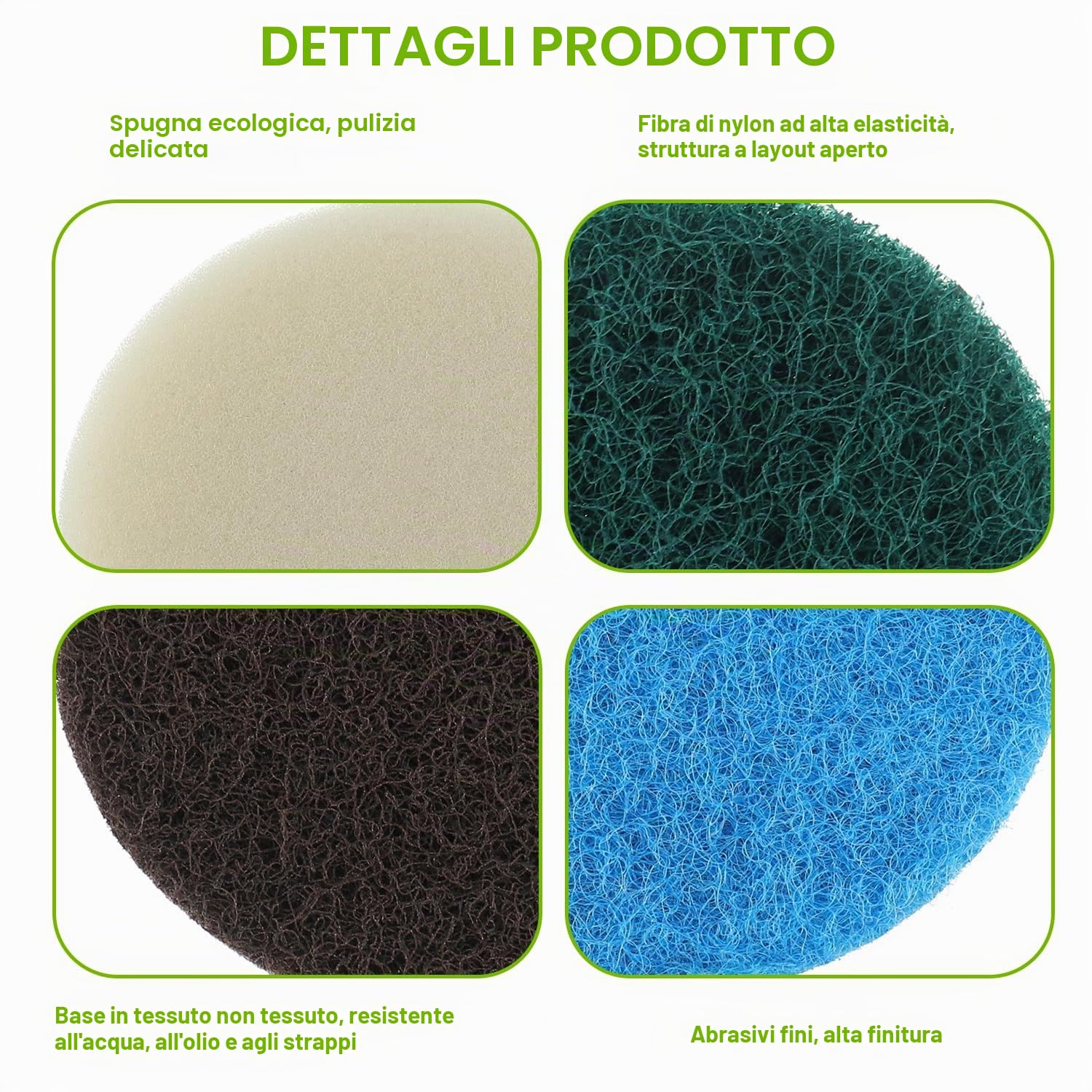 16pcs Spazzola Elettrica Set 4 Spuma Pads 4 Stuoie Cucina 4 Performance Pads 4 Microfibra Pads adatti per Bosch Casa/Giardino 6033 Spazzola di Pulizia Batteria