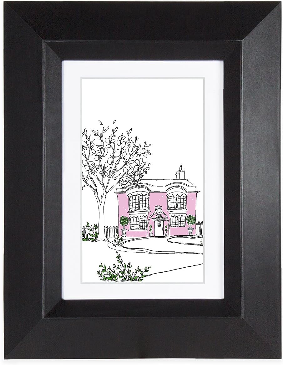 EDGEWOOD Lakewood 4x6 Black Photo Frame with mat for 3x5 Picture or 4x6 Photo Without mat