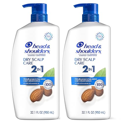 Head and Shoulders - Champú y acondicionador 2 en 1 tratamiento anticaspa cuidado del cuero cabelludo seco con aceite de almendras 321 onzas