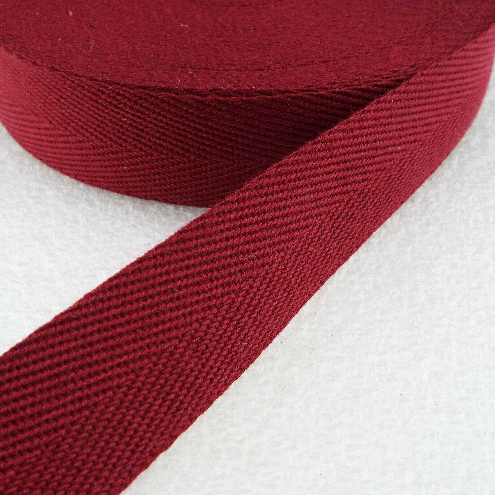 38mm Acrylic Webbing Herrringbone Tape Binding 25 Colours Buy 1 2 4 or 8m 870D, Wine Burgundy, 8 Metres
