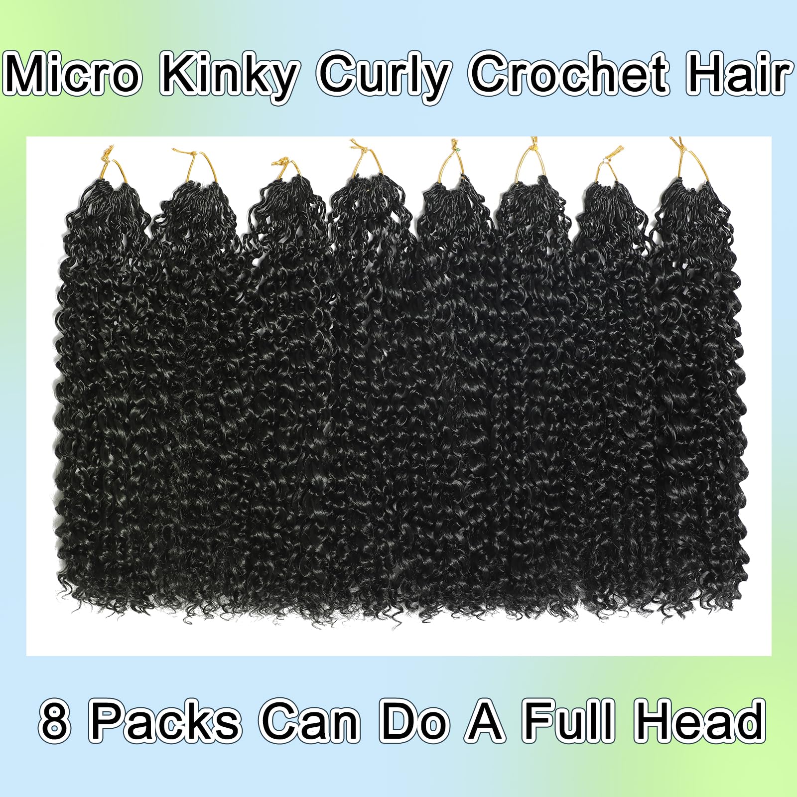 FLWAI Pre Looped Micro Kinky Curly Crochet Hair for Mini Passion Twist 8 Packs 12 Inch Kinky Twist Synthetic Wavy Curly Crochet Hair Extensions for Black Women (1B - Image 4