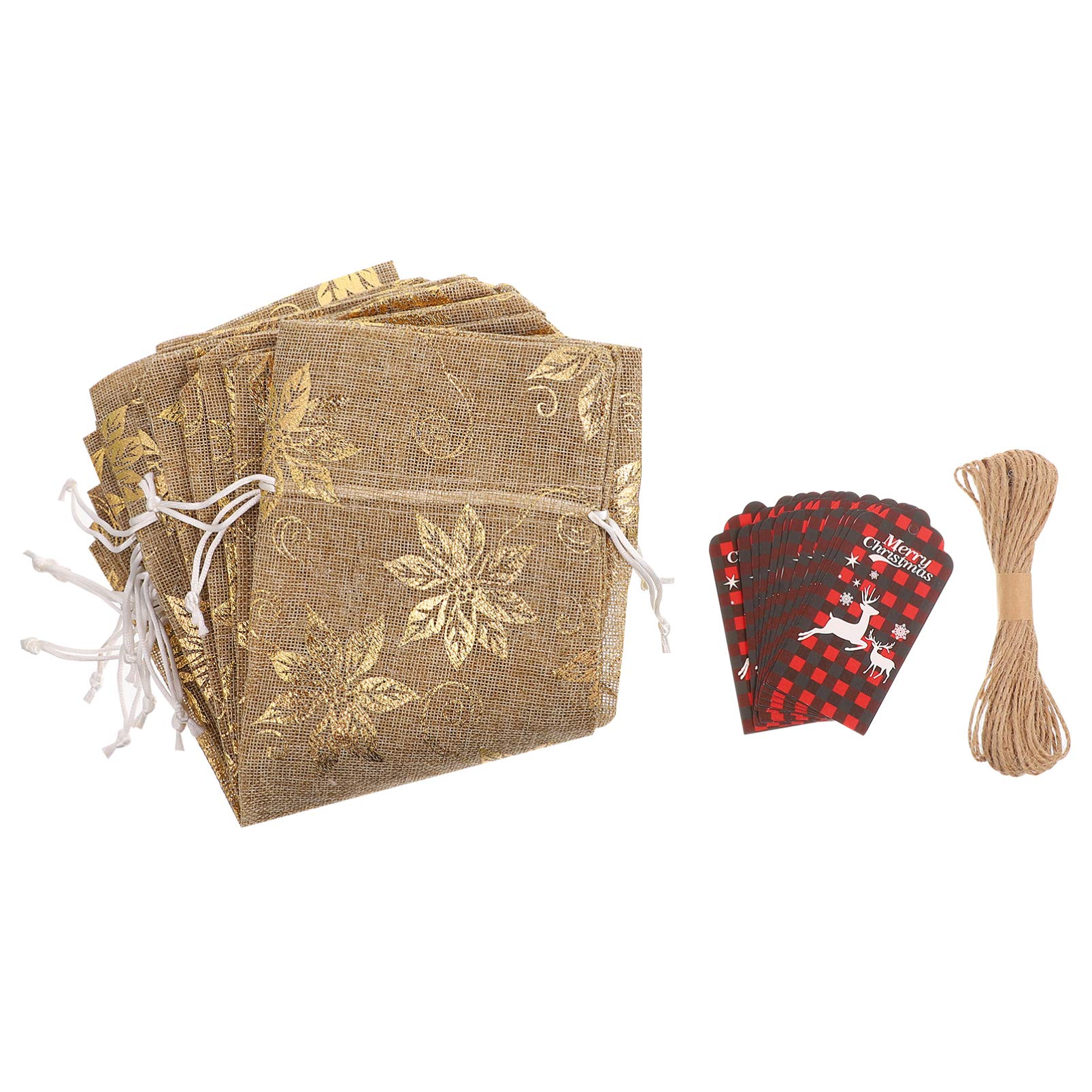 VOSAREA Housse de Bouteille de Vin Décorative pour Noël Pochettes de Rangement avec Étiquettes Suspendues et Cordelette Protection les Rayures