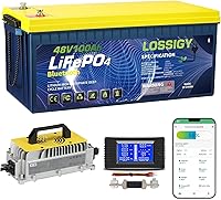Vista 7 de LOSSIGY Batería de litio para carrito de golf de 48 V con cargador y monitor de litio de 18 A, kit de conversión de batería de 48 voltios, Bluetooth