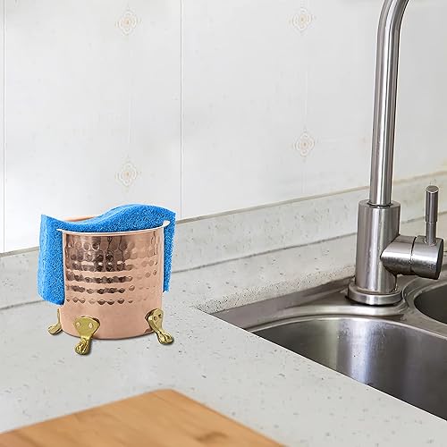 Miniatura 3 de Monarch Abode 17099 - Organizador de metal martillado a mano, soporte para esponja, organizador interior de cocina para utensilios, multiusos,