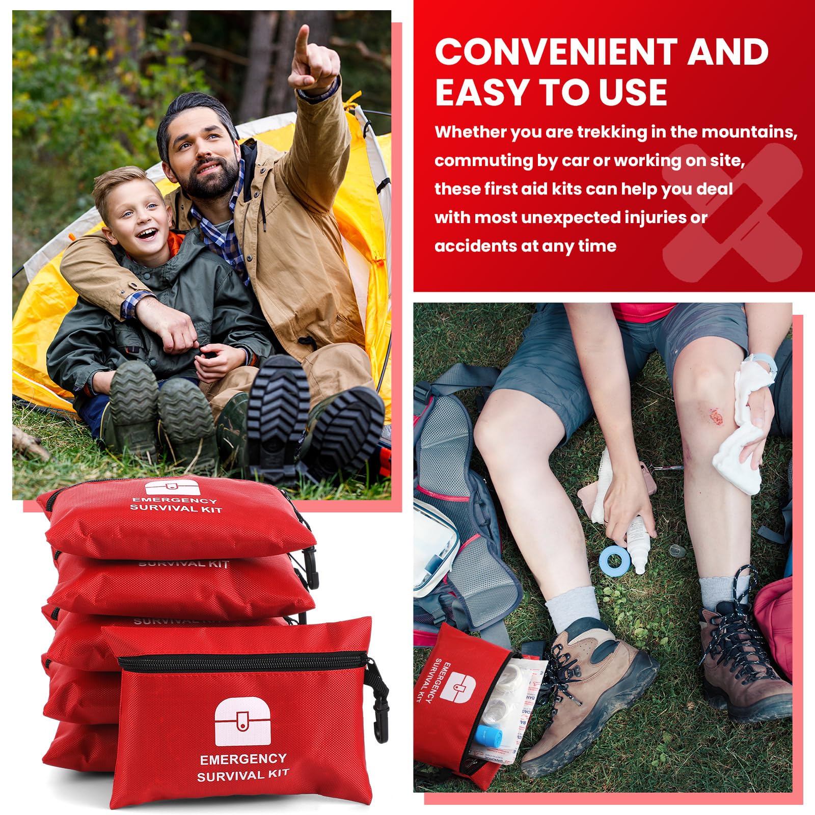 Geiserailie 522 pezzi Bulk Mini Kit di pronto soccorso Kit di sopravvivenza da viaggio Attrezzature di emergenza Viaggio Must Haves per la casa, auto, escursionismo, posto di lavoro all'aperto