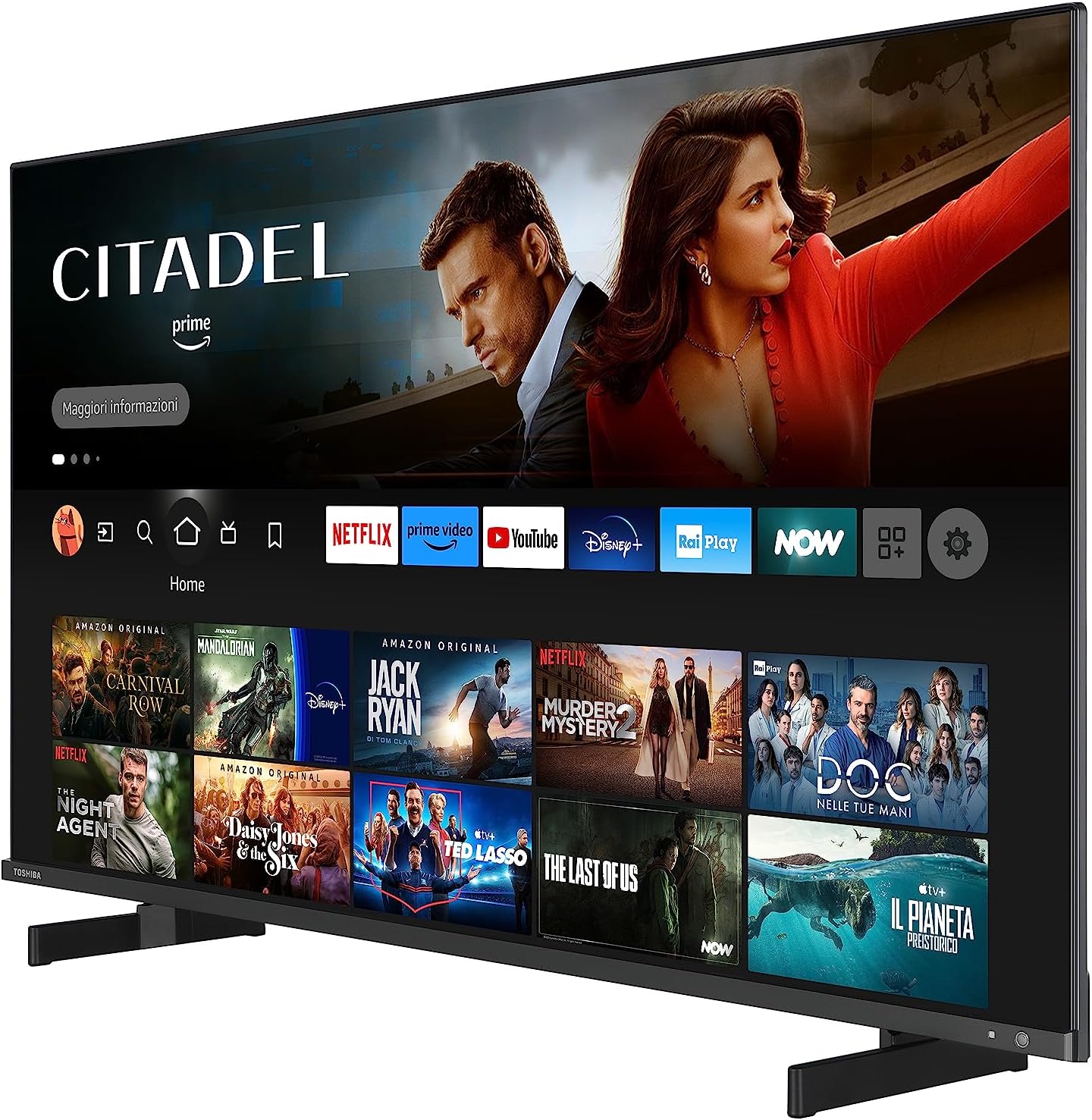 Toshiba 50QF5D63DA QLED 4K Smart Fire TV, TRU Picture, Ultra HD, HDR10, Disney+, Prime, Netflix, Dolby Vision, Dolby Atmos, Sound by Onkyo, Alexa, HDMI 2.1, Bluetooth, Airplay [Classe Energetica F]