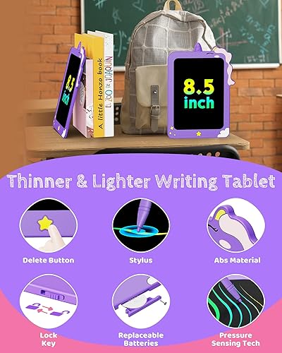 Miniatura 9 de TEKFUN NanoDoodle Juguetes para niños, tableta de escritura LCD, juguetes de dinosaurio, tablero de dibujo para colorear de 4.5 pulgadas para