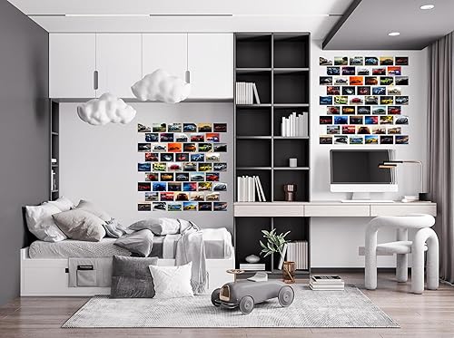 Miniatura 8 de Libemz, 50 pósteres de automóvil  Kit de collage estético de pared de autos deportivos, arte de pared para habitación de niños, decoración de