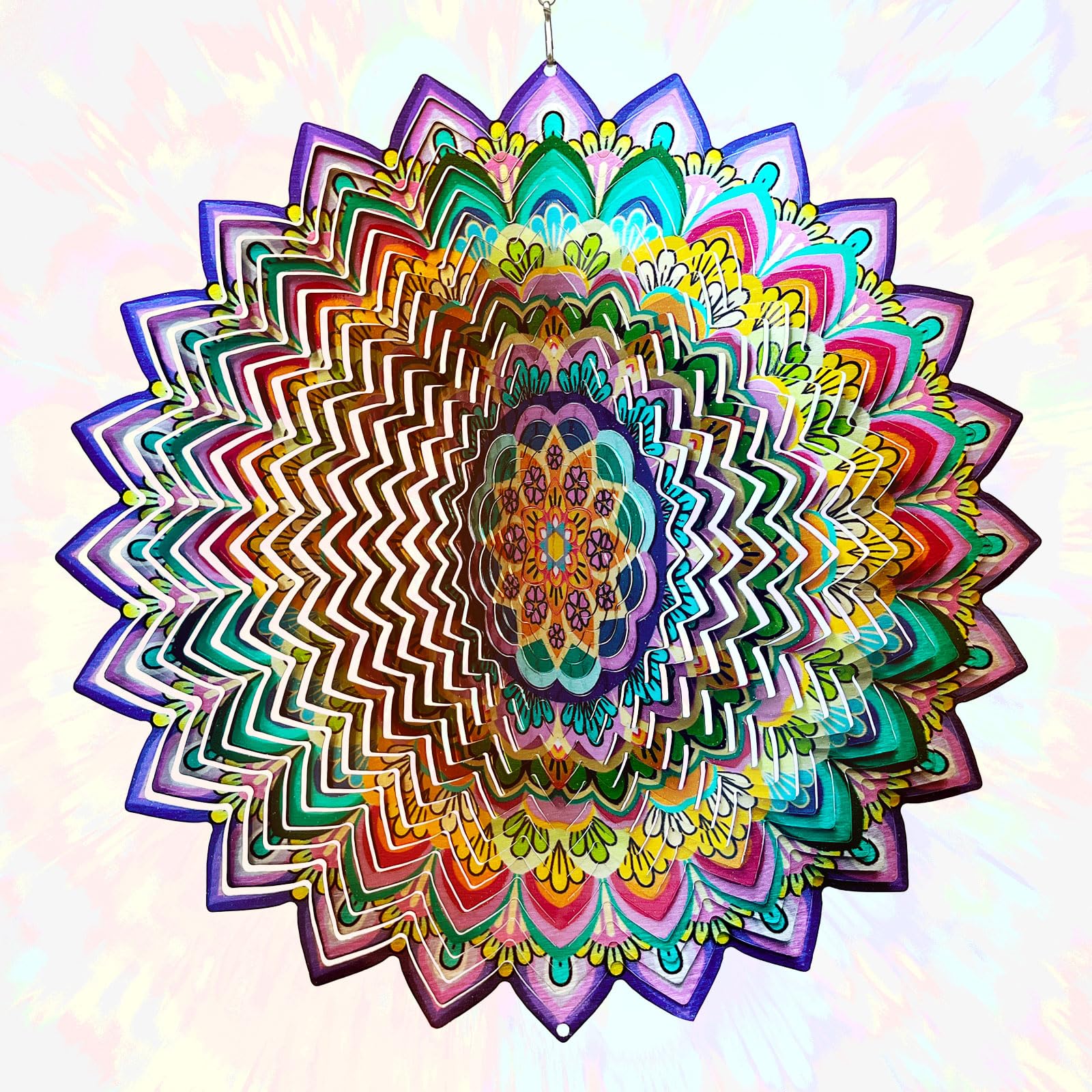 Aoedelyart Wind Spinners Outdoor Mandala Lucky Clover,Wind Spinner Lucky Gifts for Women/Mother/Father/Men,Stainless Steel Kinetic 3D Wind Spinner Outdoor&amp;Indoor Decoration Yard Art Garden Decor