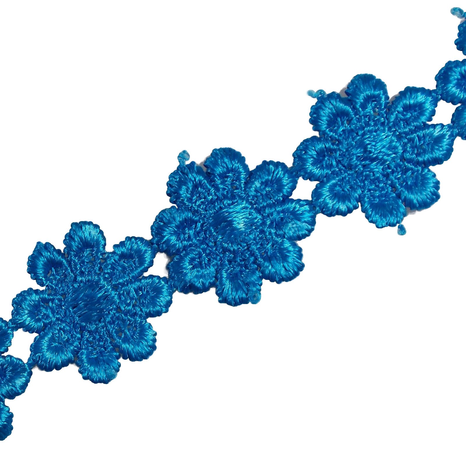 Guipure Daisy Flowers Lace Trim Applique 25mm (Pale Blue, 3 M)