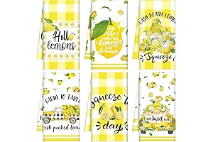 Set of 6 Lemon Kitchen Towels: Brighten Your Kitchen with Sunny Charm