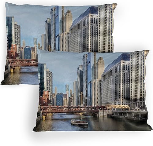 Miniatura 3 de Lunarable American Pillow Sham Set of 2, Massachusetts Flagg Holds a Bow and Pointing Downward Arrow, Quality Microfiber Bedding Item for All