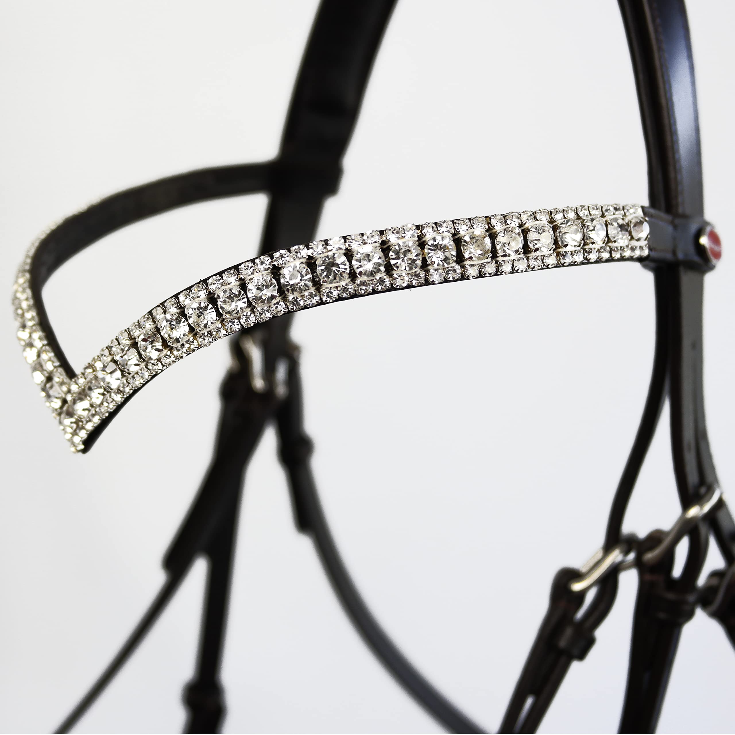 John Whitaker Whitaker Lynton Diamante V-Shaped Browband Frontal en V avec Strass Mixte