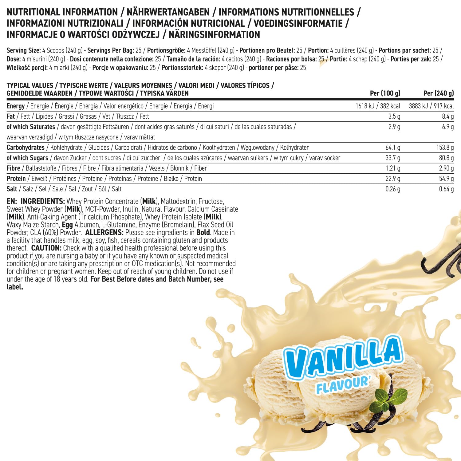 Applied Nutrition Critical Mass Original (6000g) Vainilla
