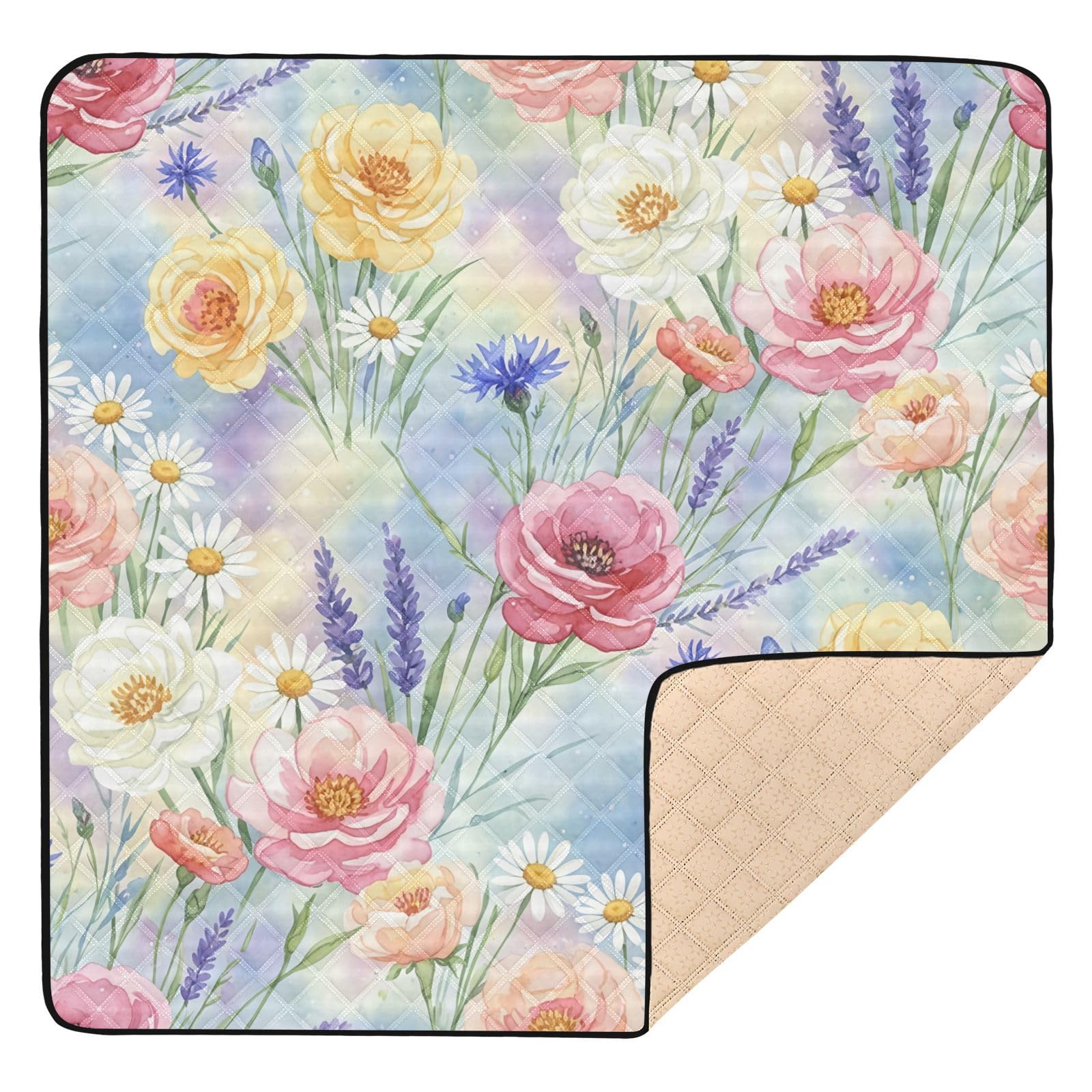 Tapis de jeu pour bébé antidérapant et imperméable, protection douce au sol 127x127 cm