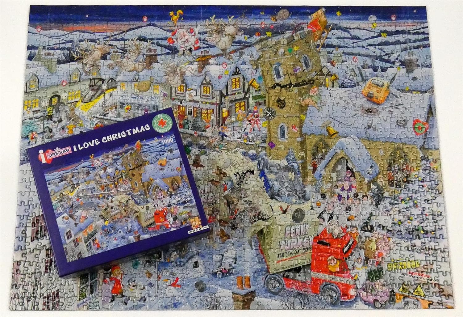 1000 Piece Jigsaw Puzzle Mike Jupp Jigsaw Puzzles - I Love Christmas - for Adults | Made in Britain | 66cm X 50cm