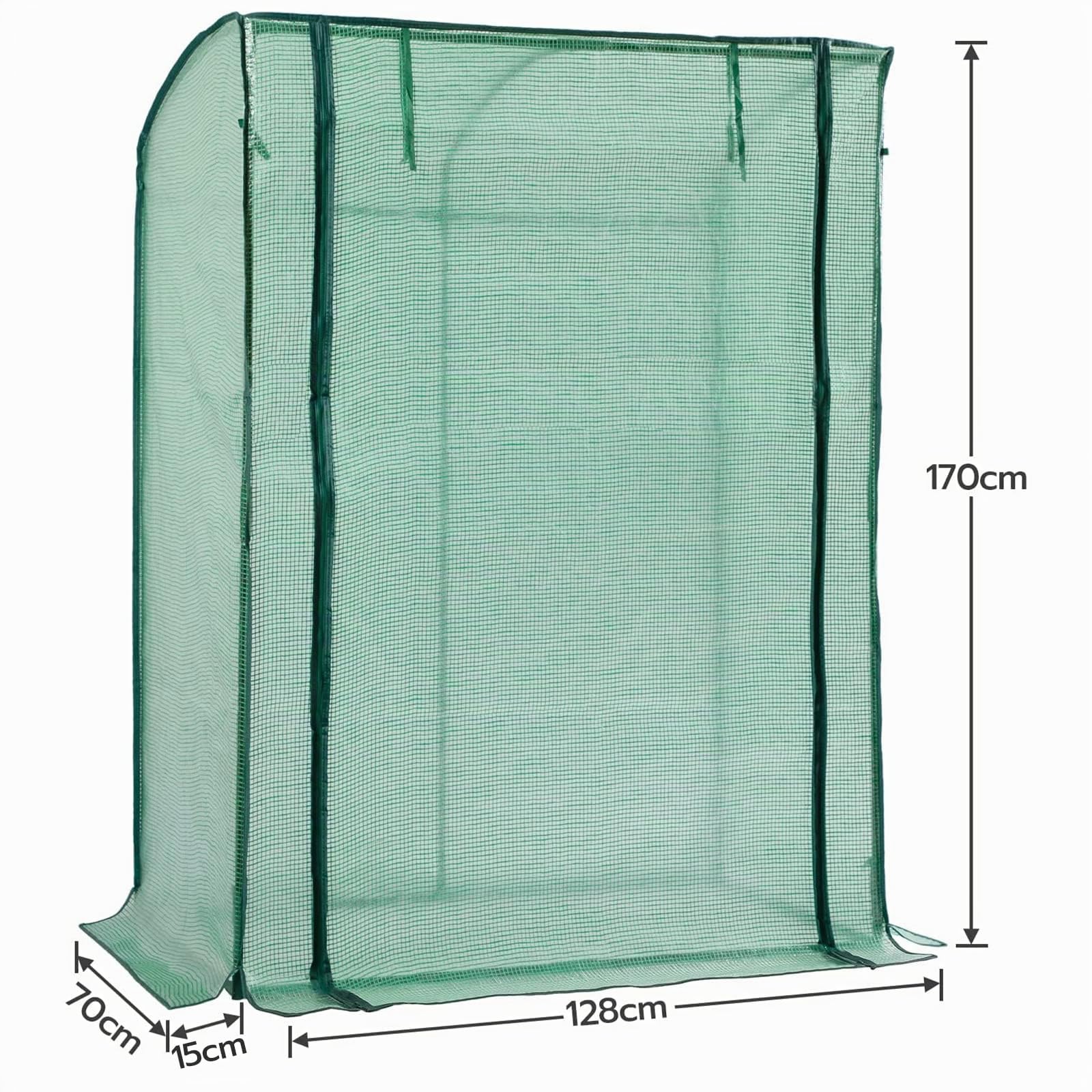 LARMNEE Serre de Jardin, Mini-Serre, Protection pour Tomates, Tente Abri Maraîchère, Toit Arrondi pour Écoulement d’Eau, Porte Zippée Enroulable, Bâche en PE, Vert EGN71GH02