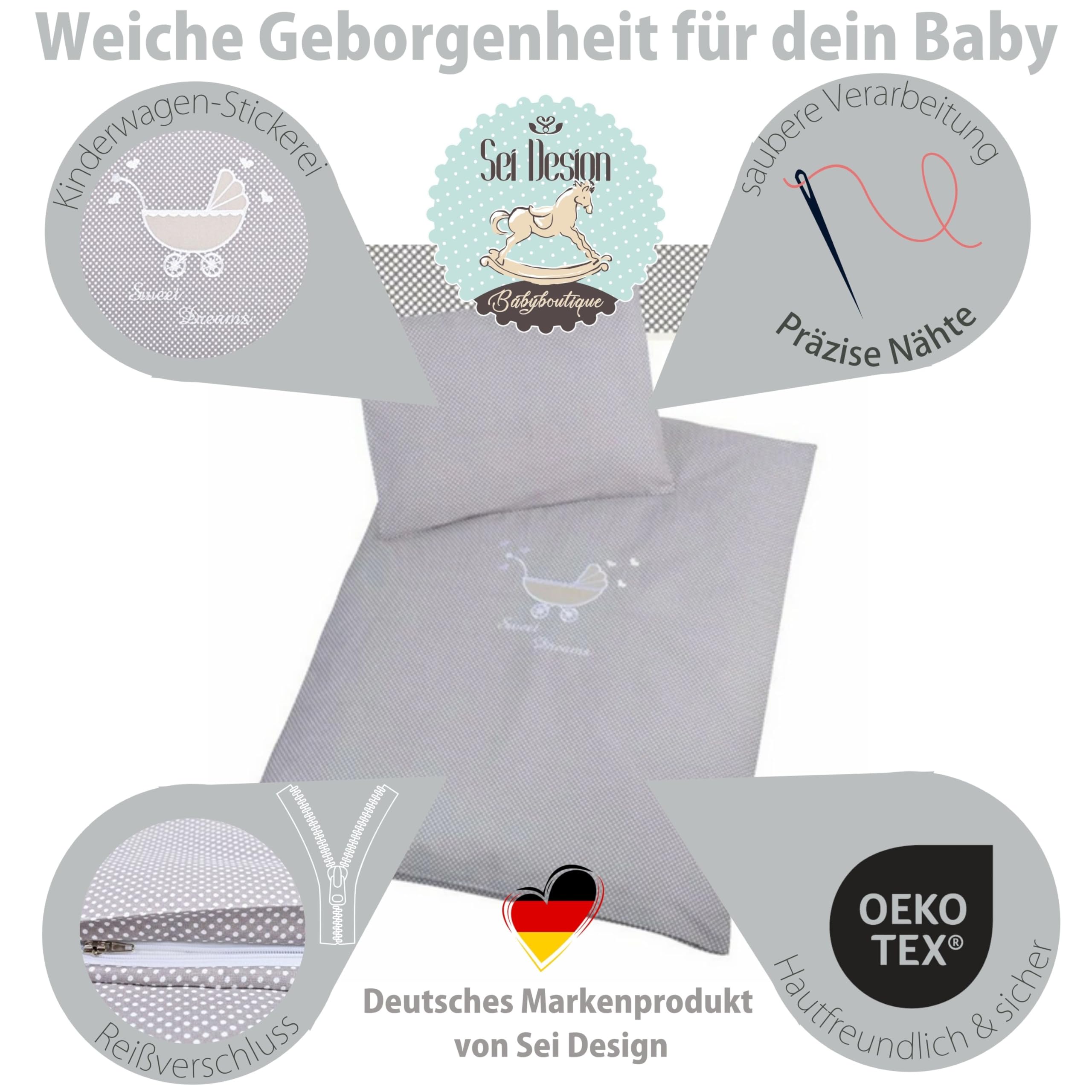 sei Design biancheria da letto per bambini, 2 pezzi. Addato per il set per passeggini: copripiumino 60x80 cm + federa 30 x 40 cm