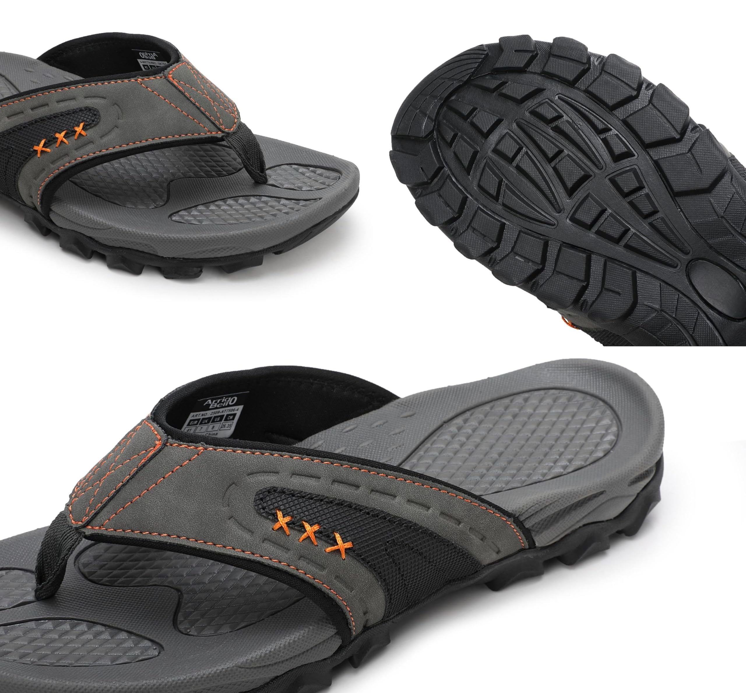 ARRIGO BELLO Tongs Homme Sandales de Sports Été Antidérapante Flip Flops Piscine Chaussures de Support pour l'extérieur, Randonnée Taille 41-46