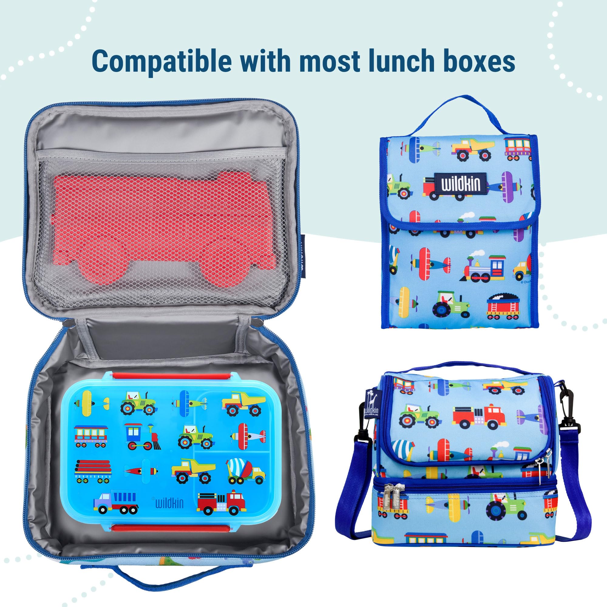 Wildkin Paquetes de hielo para niños (4 paquetes) para niños y niñas, perfectos para guardería y preescolar, paquetes de hielo delgados y reutilizables, mantiene los almuerzos frescos y frescos para
