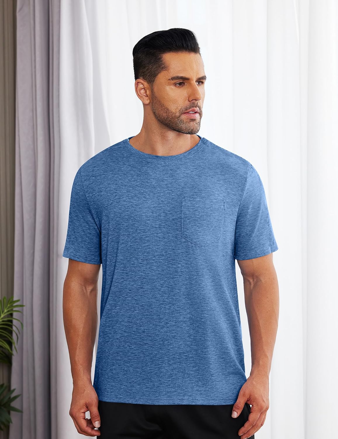 Deyeek Men's Post Shoulder Surgery Shirts Recovery Tear Away Short Sleeve Full Open Side Snap Adaptive Chemo Clothing - Image 5