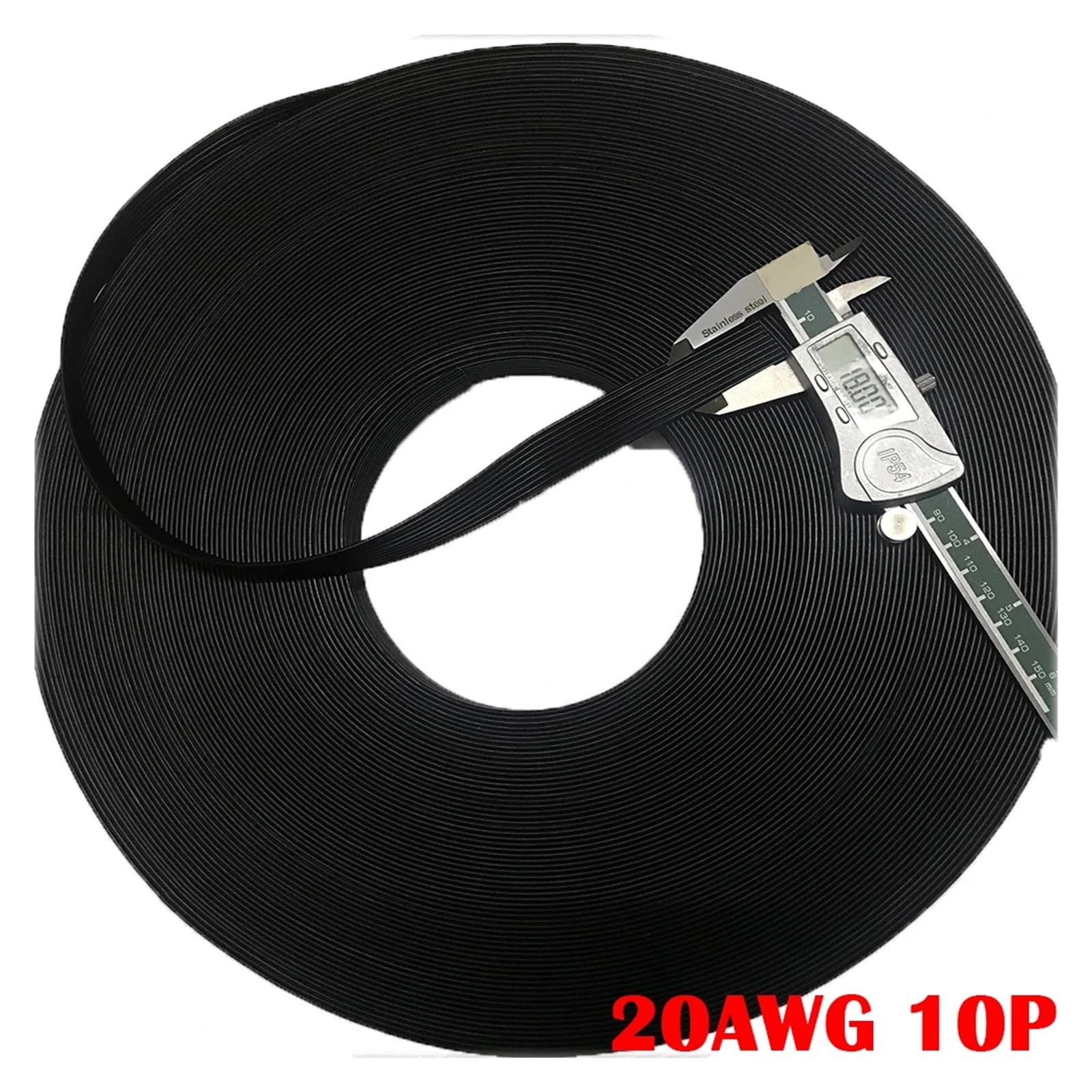 Cable de Silicona 20 AWG, Cable multiconductor Extra Suave, Plano, Paralelo, Flexible Alta Temperatura(20AWG 10Pin)