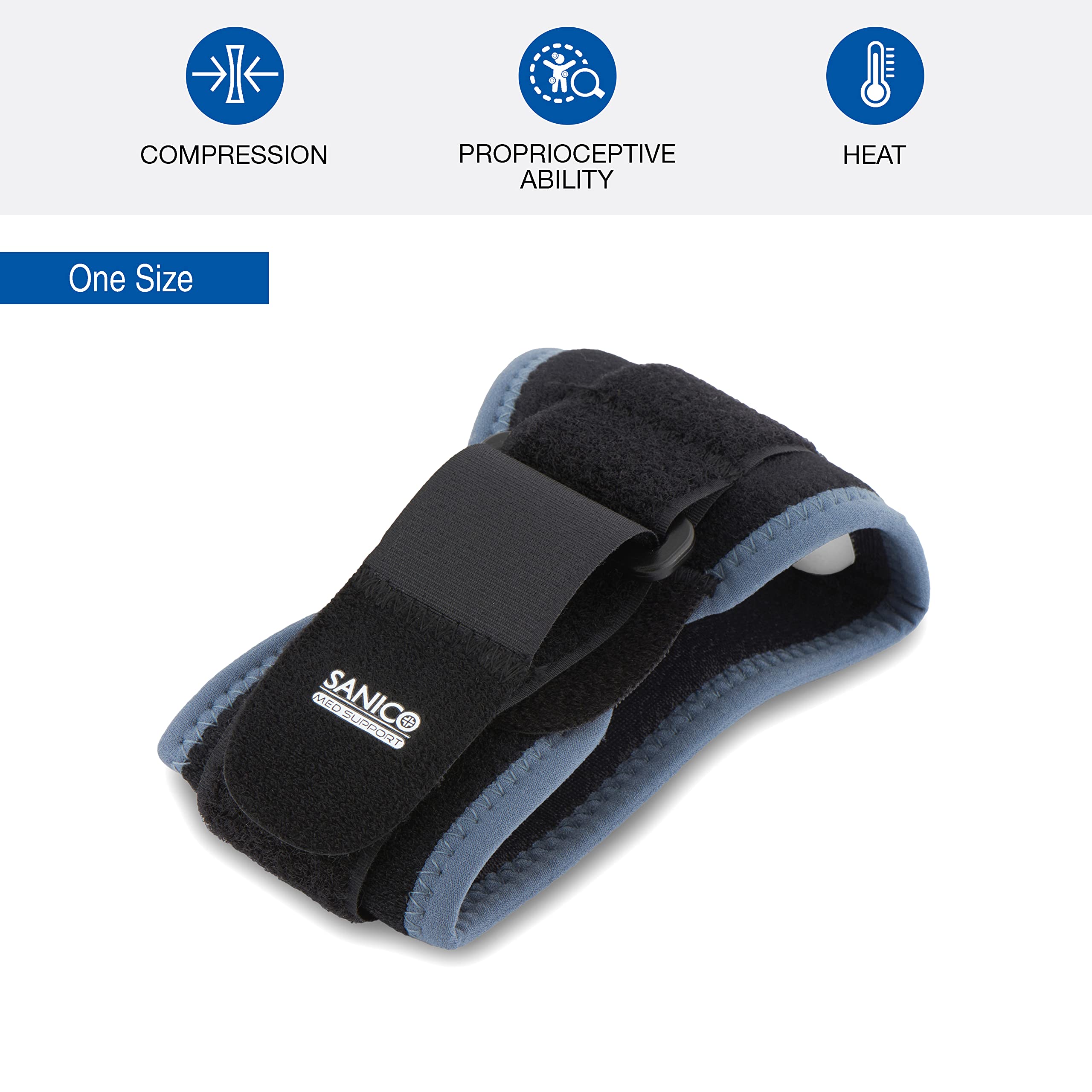 HEALTH & FIT Fascia Per Gomito A Compressione: Supporto Regolabile Per Sport, Unisex (S/M/L)