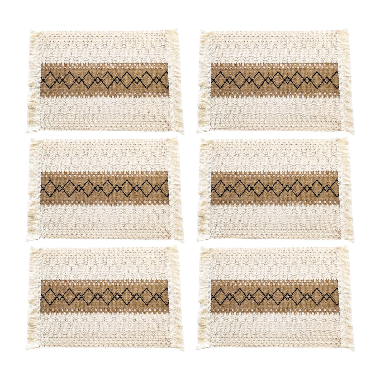 JSGHGDF Multipurpose Cotton Blend Table Runner Mats in Earth Tone Great for Thanksgiving Christmas Themed Decorations Slip Proof Dinner Placemat
