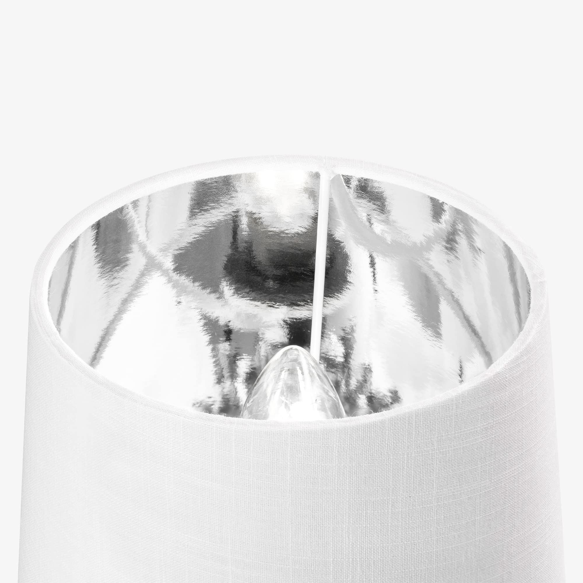 Navaris Lot De 2 Abat-jour Blanc Intérieur Argenté E14 - Diamètre Intérieur 29mm Pour Lampes