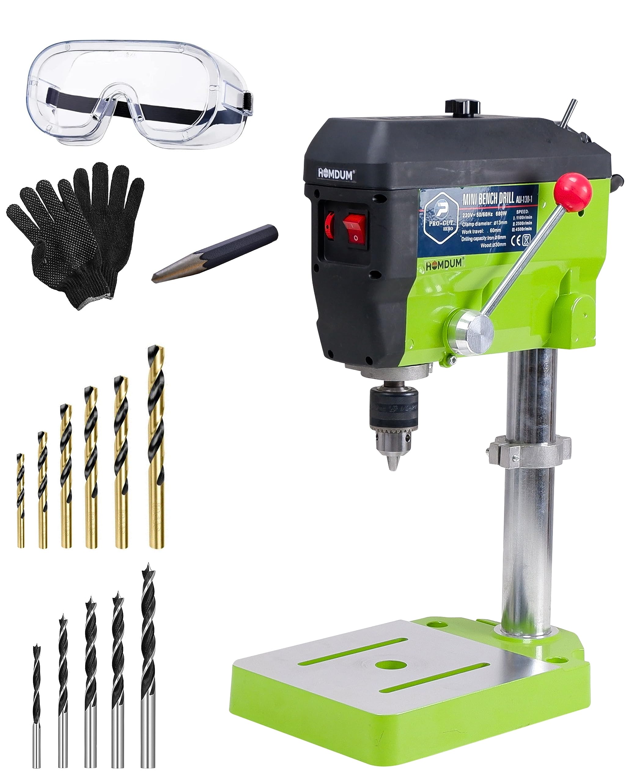 Homdum 680W Bench Drill Machine Powerful, Accurate, 13mm Chuck Benchtop Drill Press Green (B085CDWMW5) Amazon Price History, Amazon Price Tracker