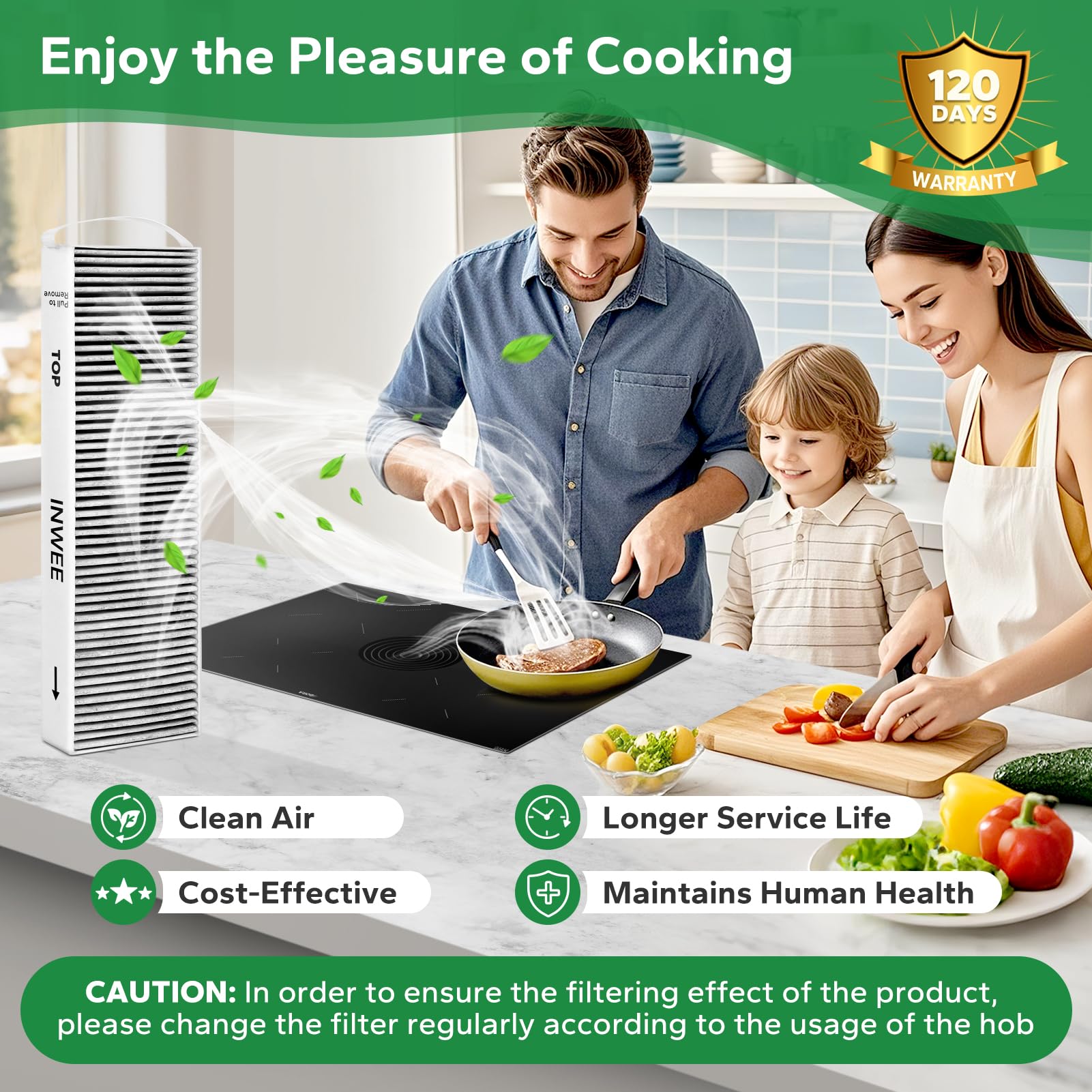 Filtre à Charbon Actif pour Bora Pure PUAKF, 2 x Filtre à Charbon de Haute Qualité pour Table de Cuisson Puru ou Puxu, Remplace PUAKF, Accessoires de Filtre Pure