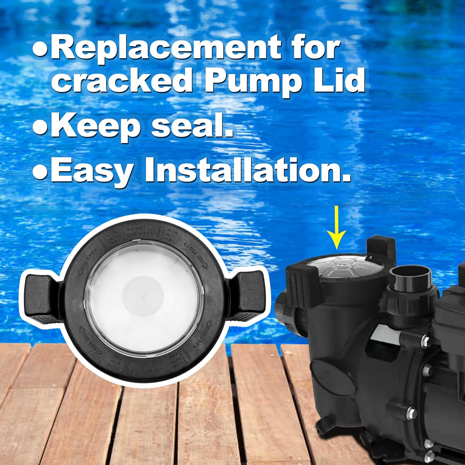 R0448800 Locking Ring Lid with Lid Seal Replacement for Zodiac Jandy Plushp, Waterfeature, Maxhp Series Pump Models Phpf/Phpm, Wftr, Mhpm,Clear Pool Pump Lid Clamp Kit