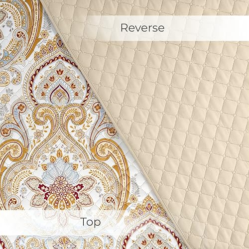 Miniatura 5 de Mellanni Juego de colcha  Funda de cama con fundas de almohada  Tecnología de acolchado ultrasónico  Juego de edredón de 3 piezas de gran tamaño