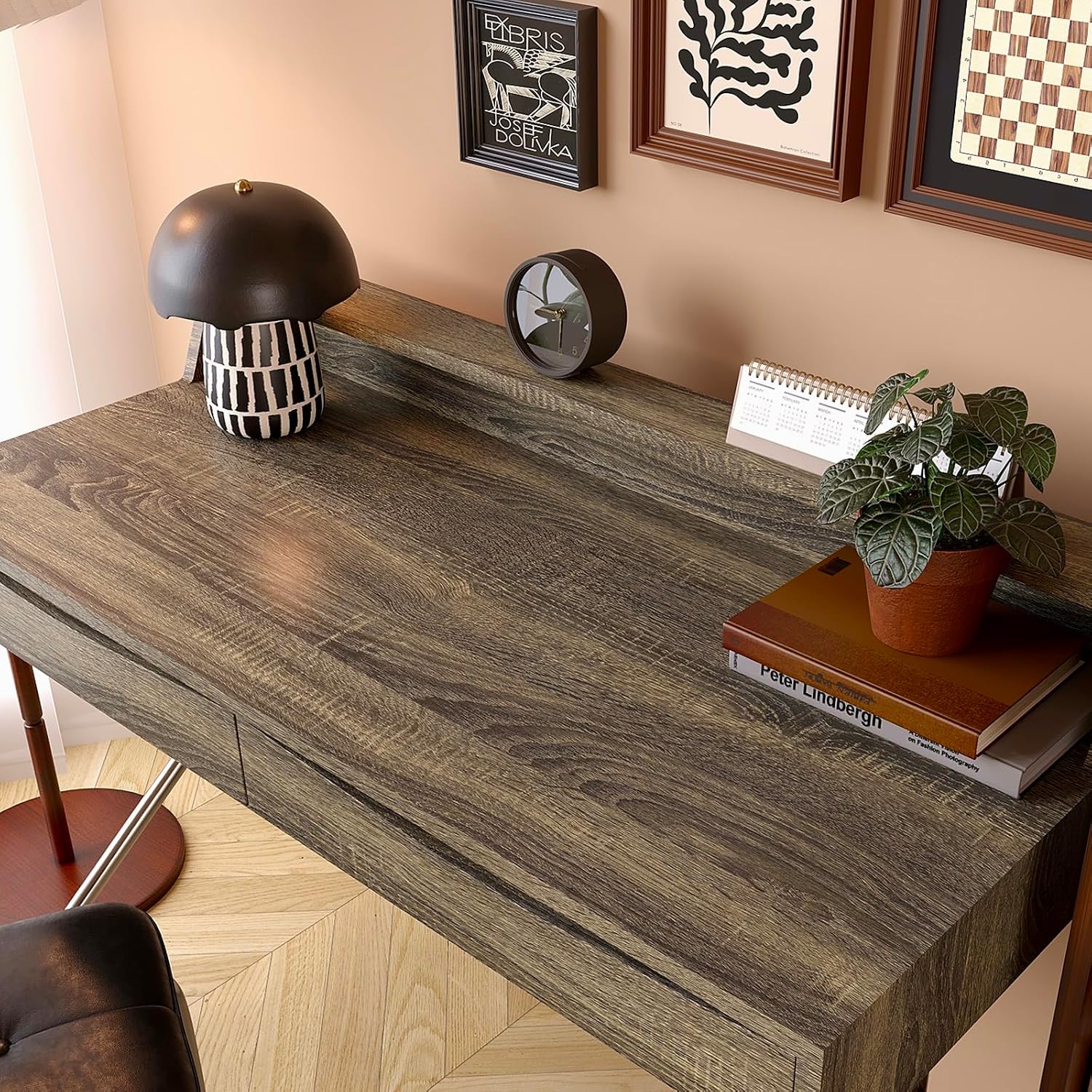 VEELIKE Rustic Dark Walnut Wood Contact Paper Wood Grain Contact Paper for Countertops Peel and Stick Waterproof Wood Wallpaper 15.7''x118'' Self Adhesive Wood Look Contact Paper for Cabinets Table