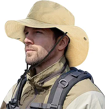 ZOORON Unisex Boonie Hats 100% Cotton Bucket Hat Wide Brim Hiking Fishing Safari Garden Hat Spring Summer Cap Outdoor