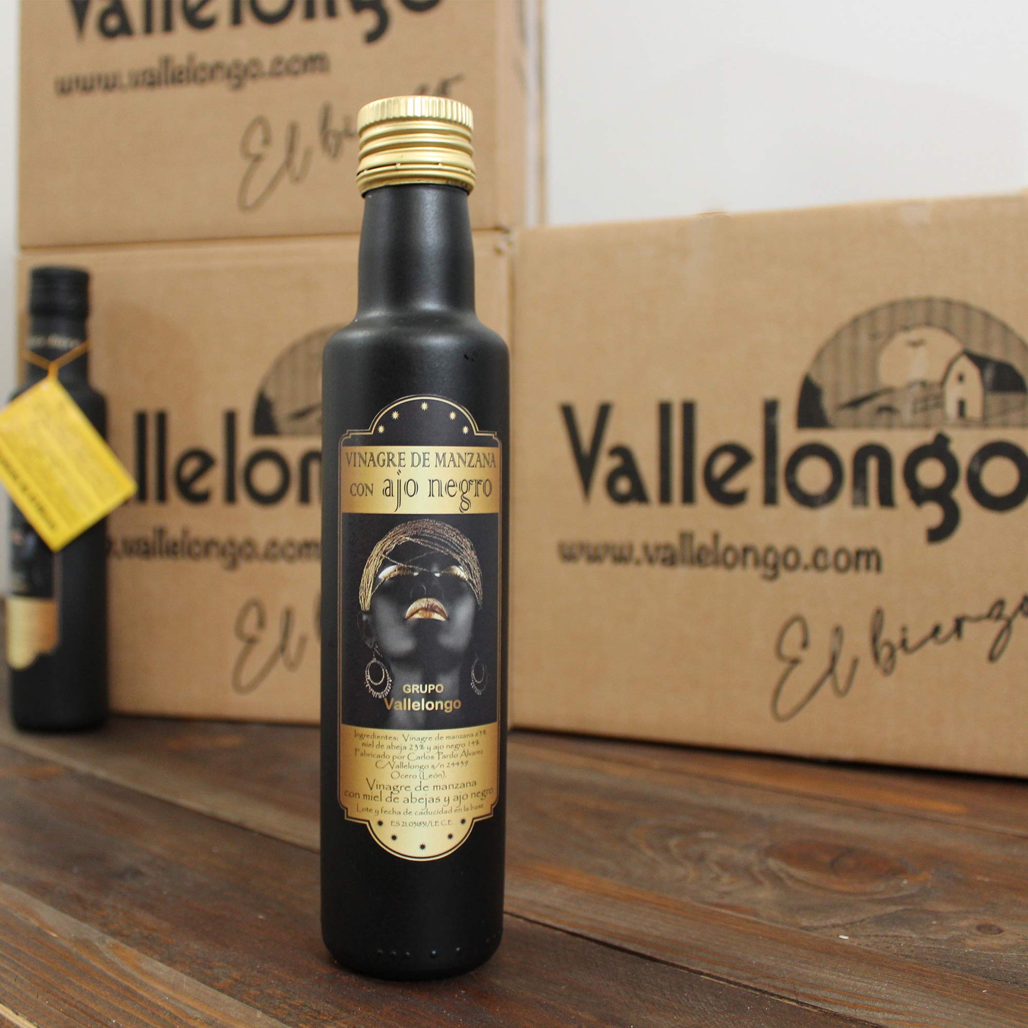 Vallelongo Vinagre de Manzana con Miel y Ajo Negro 250 ml