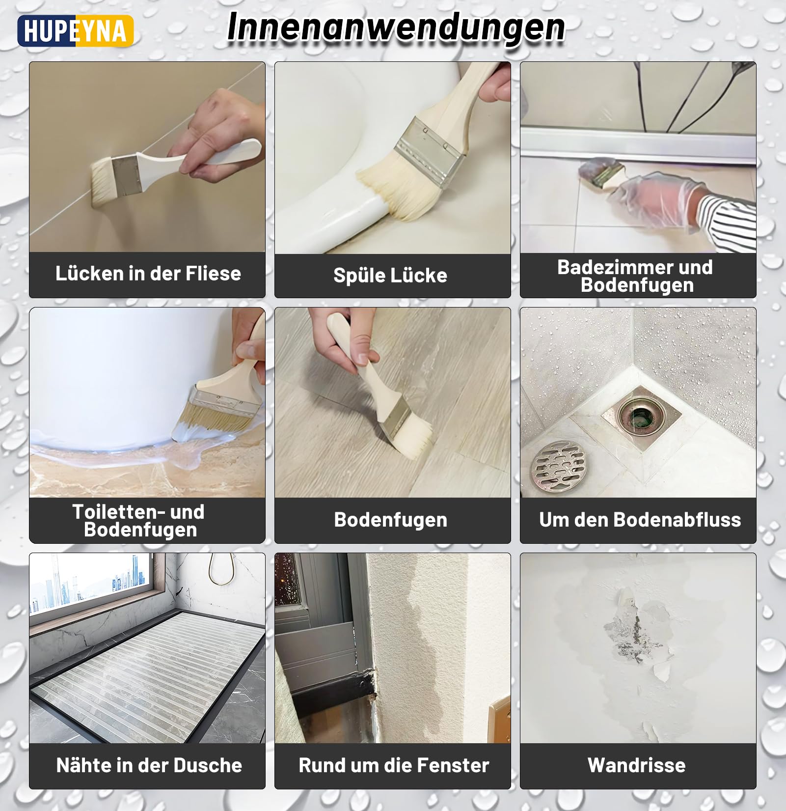 Transparenter Wasserdichter Beschichtungsmittel, Leck Wasserdichter 5 KG | Hupeyna Wasserdichtes Beschichtungsmittel, Universalabdichtung Waterproof Flüssigkunststoff für Innen und Außen Water Stop