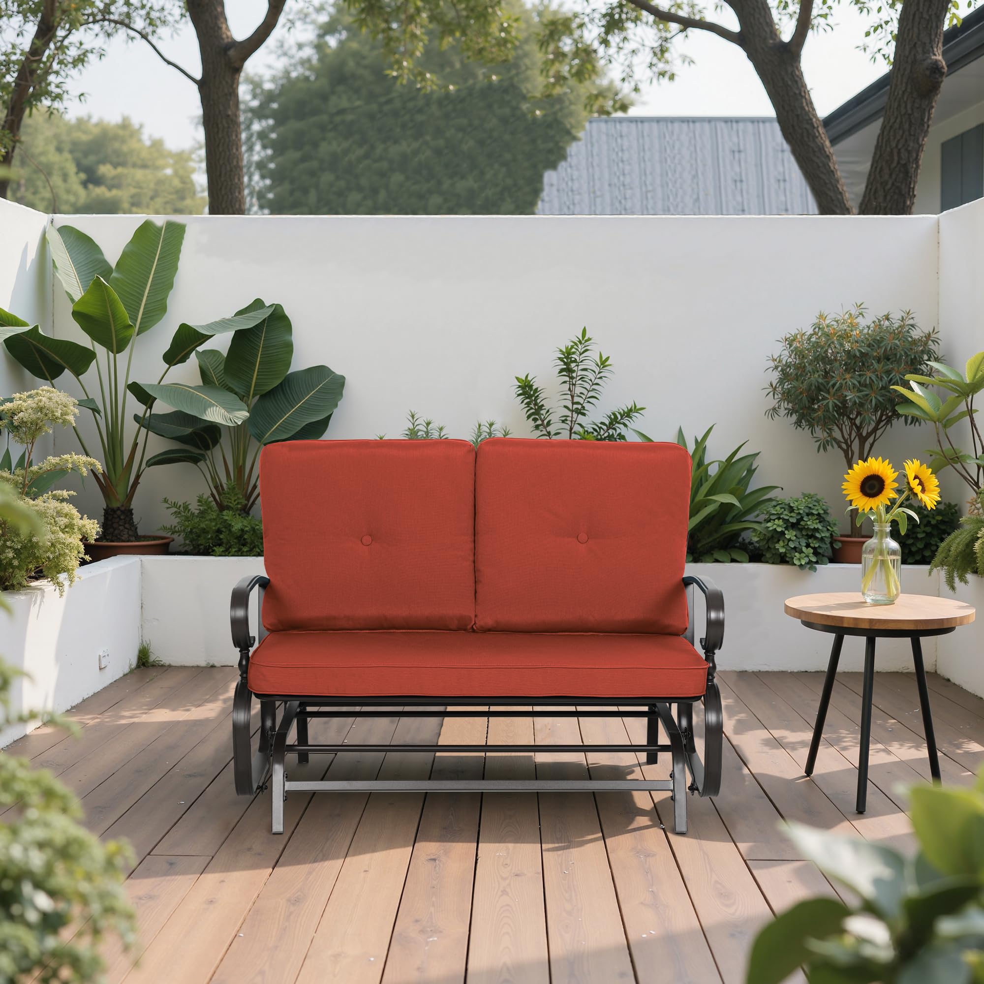 Picnic Table GORELAX 2-Seater Outdoor Glider Bench, Patio Glider