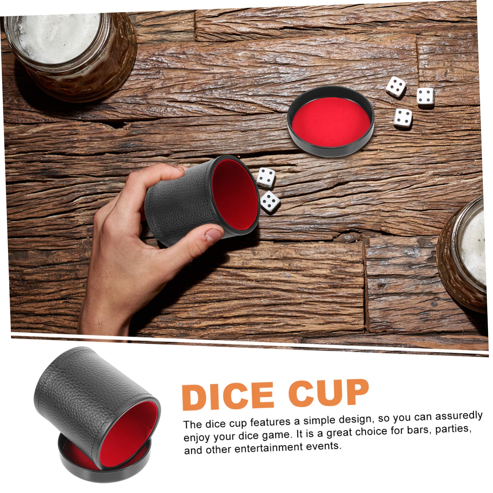 1 Juego de Vasos de Piel silenciosos para colador de Dados, Taza, Soporte para Cubos Reutilizable, Soporte para agitación, para Cubos de agitación, Accesorios de Juego Bar