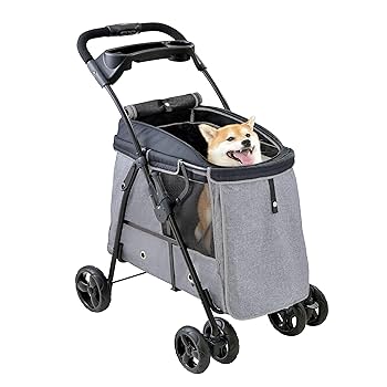 Amazon.co.jp: わんわんカート 中型犬用 ライトグレー ペット用