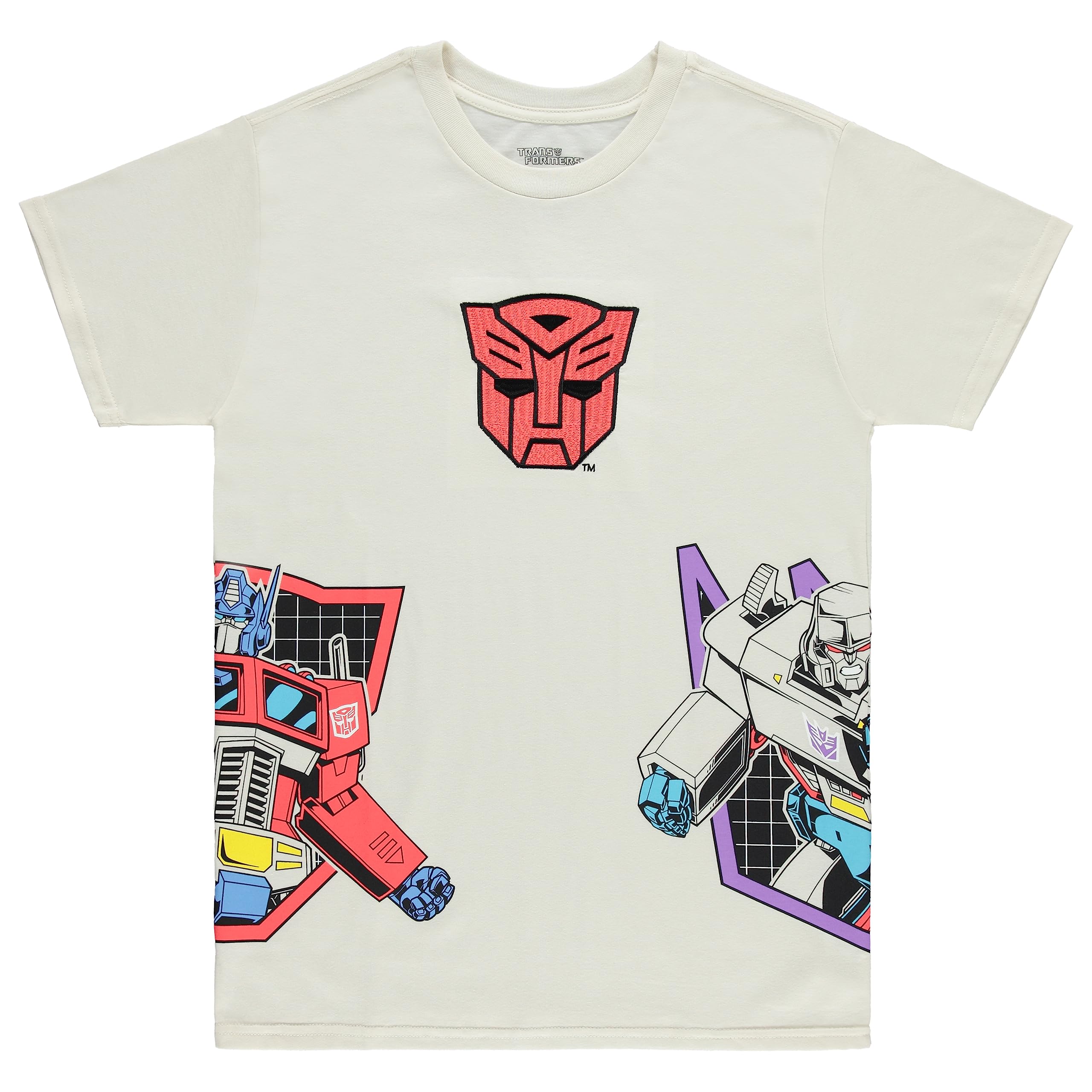 Hasbro Mens Throwback Shirt - Optimus, Megatron, Bumblebee - Throwback Classic Wrap Print T-Shirt