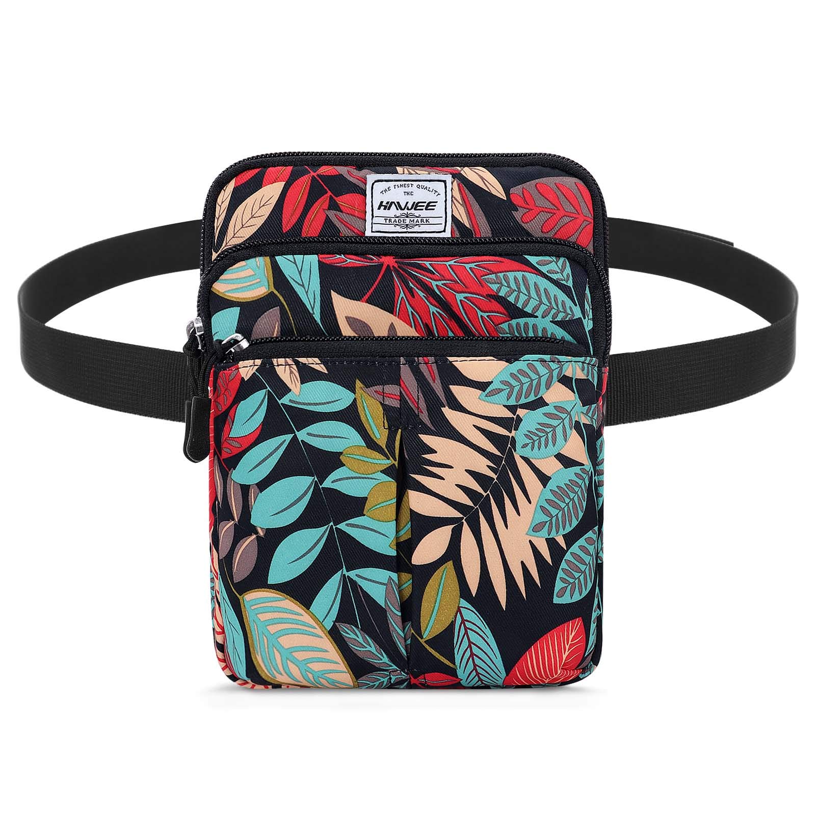 HAWEE Waist Belt Bag for Women Plus Size Fashion Fanny Packs Water Resistant Multifunctional Cross Body Shoulder Purse with 2 Adjustable Straps, Maple Red