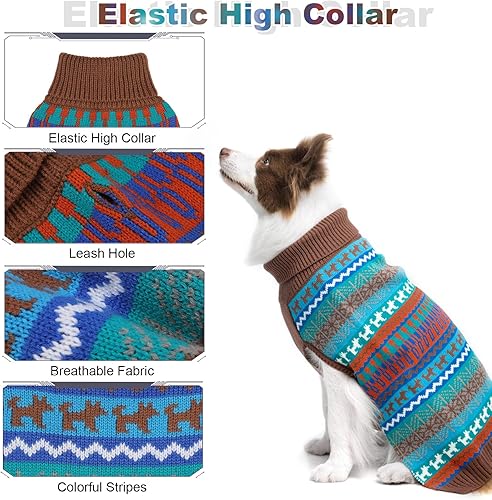 Miniatura 10 de Mihachi Suéter para perro - Abrigo de invierno Ropa con rayas coloridas para clima frío