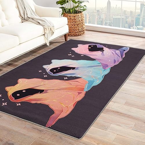 Miniatura 1 de Alfombra fantasma para niños, alfombra de 2 x 3, bonita alfombra para decoración de dormitorio y habitación de niños y niñas, alfombra pequeña con