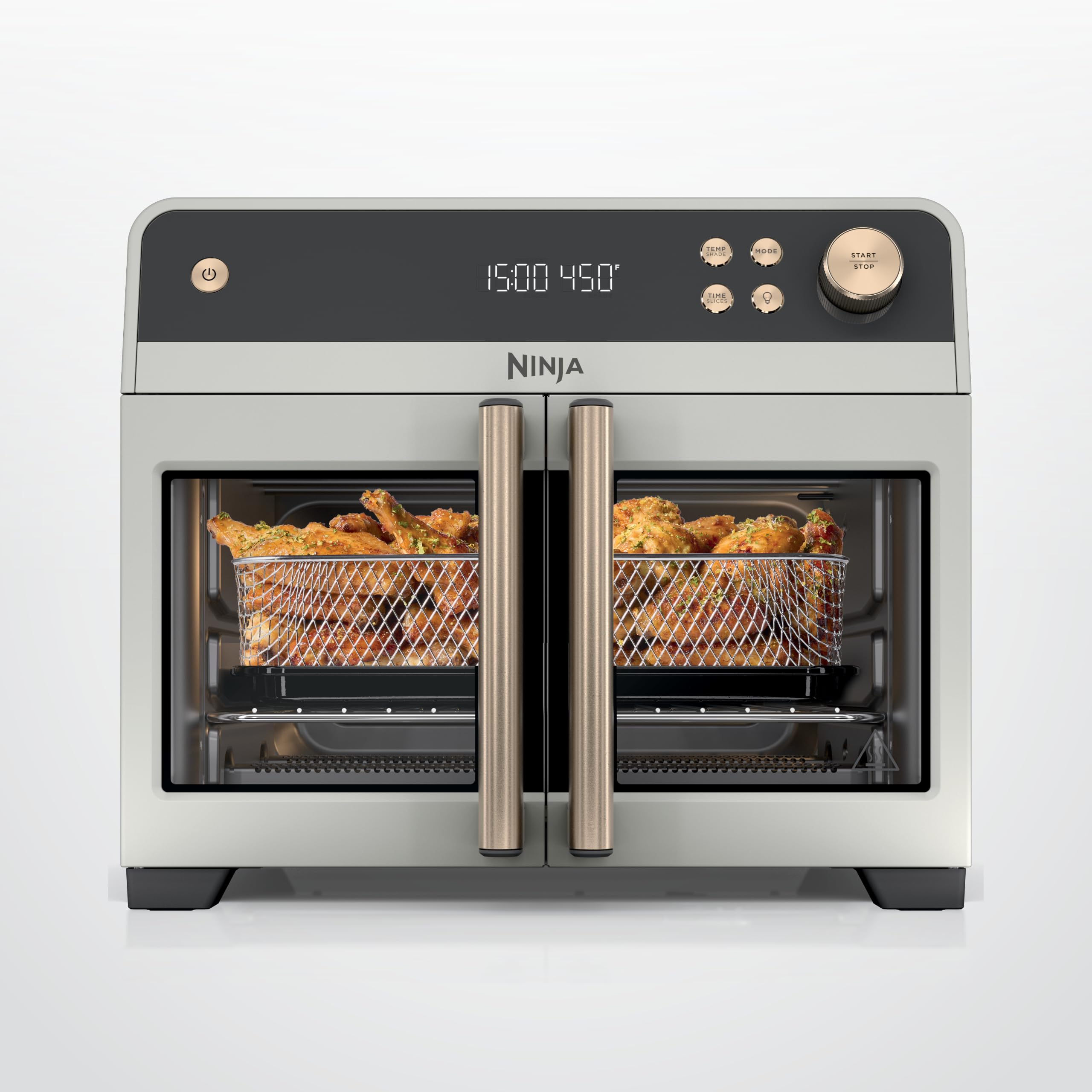French Door Premier Air Fry Oven, Amazon Exclusive Bone & Champagne | 450F cyclonic air,…