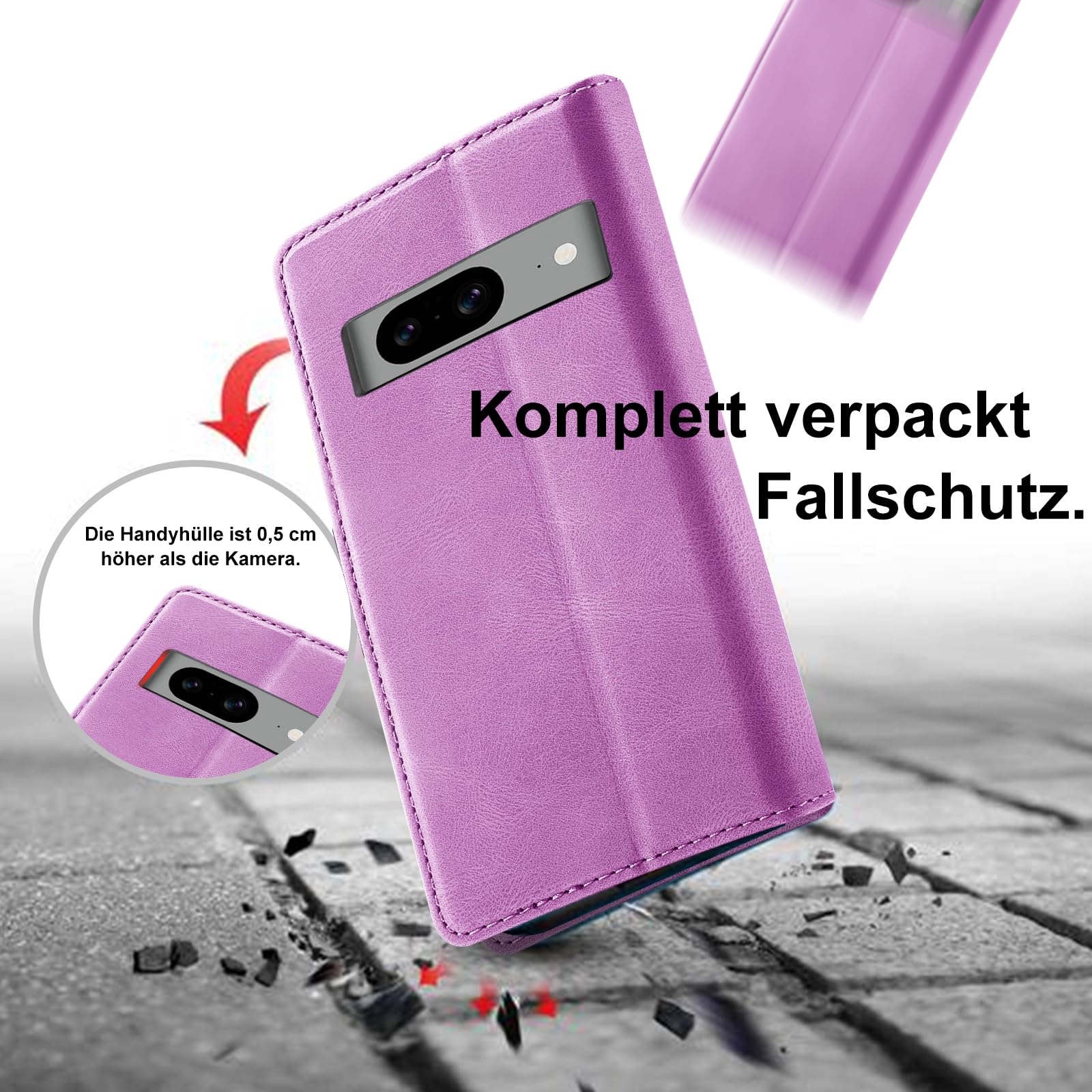 Giyer Leder-Hülle Für Google Pixel 8A – Wallet Case Mit Standfunktion & Displayschutz – Stylisch & Sicher