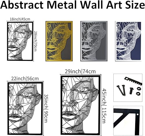 Miniatura 3 de Fayholy Arte abstracto para pared de metal, decoración de pared de línea de metal, decoración de pared moderna, arte de línea de metal, arte