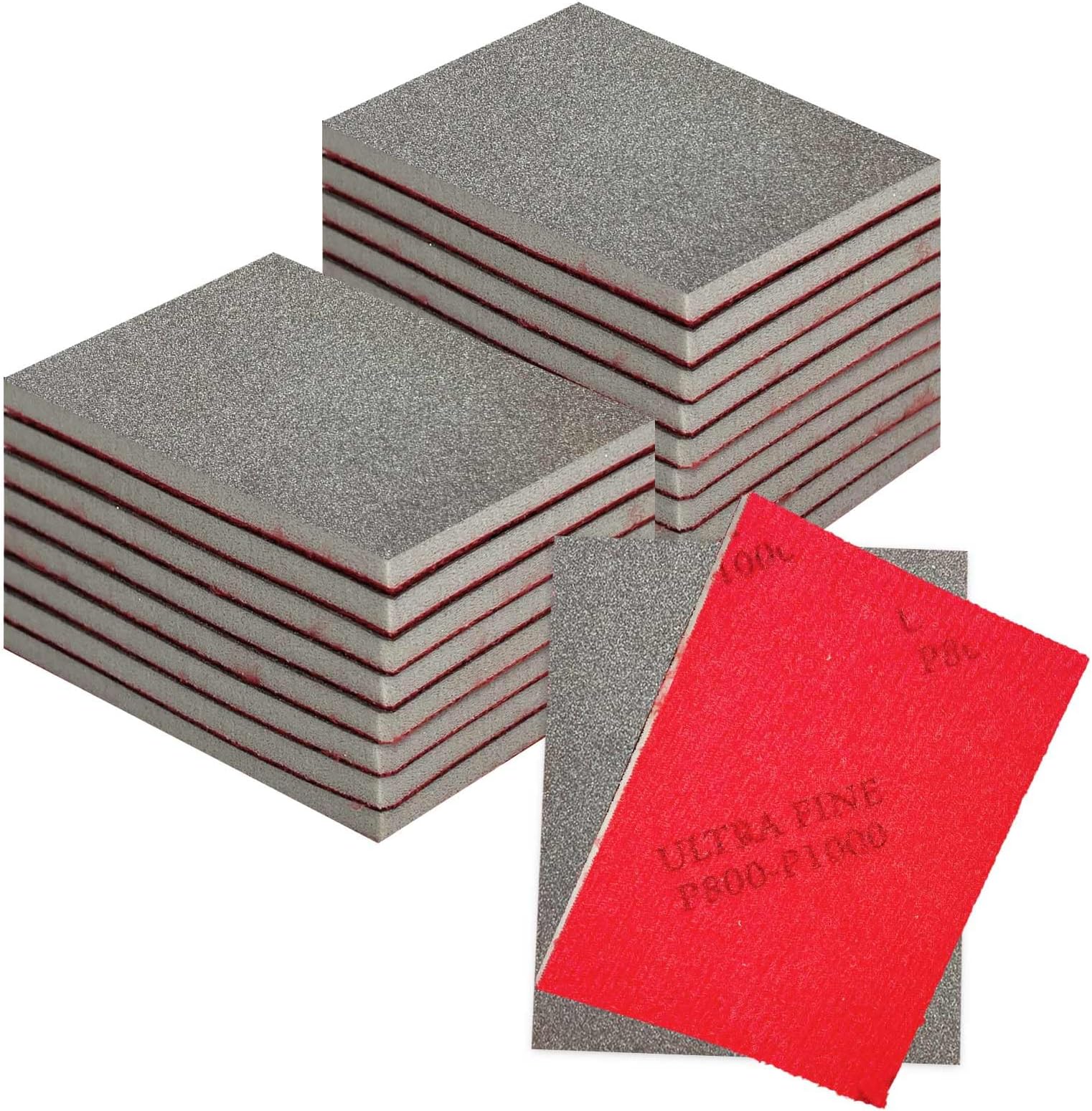 Sanding Sponge Set, 20 Pcs 800-1000 Grit Sanding Block Pads Dry Wet Sanding Sponge Soft Foam Fine Drywall Sandpaper for Crafts Furniture Wood Model Drywall Metal Rust Removal Polishing