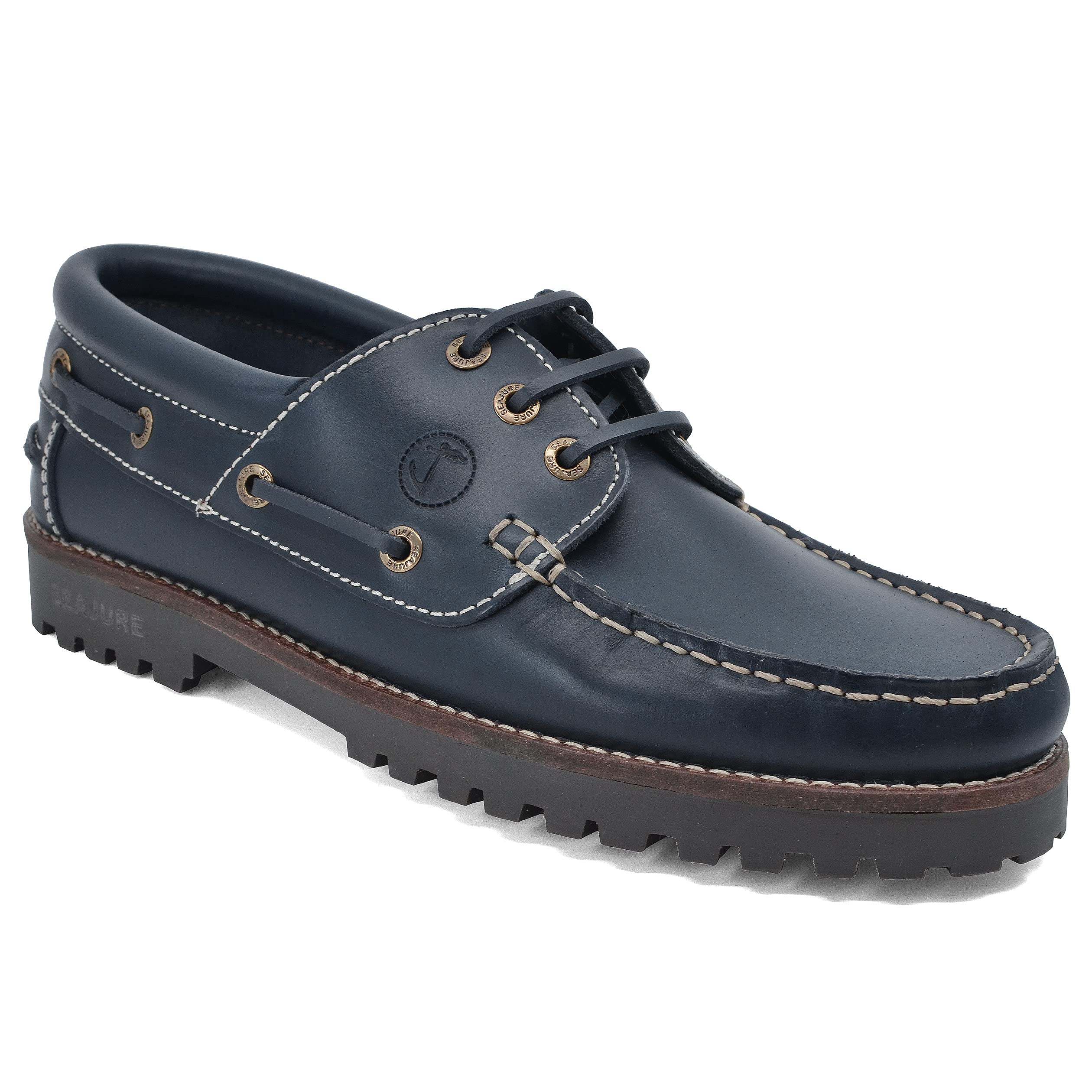Seajure Damen Bootsschuhe Lubmin Marineblau Leder