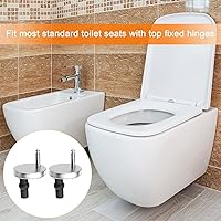 Vista 17 de uxcell 2 Set Toilet Seat Hinge Fixings, Hinge Bolt Screws Toilet Seat Fixings with 60mm/2.36" Base, for Top Fixing Bolt Expansion Screw Cover Buckle
